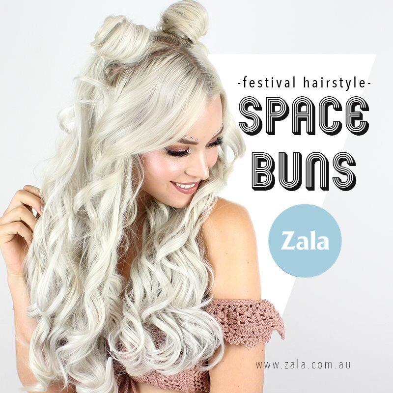 ZALA - SPACE BUNS - COACHELLA HAIRSTYLE - ZALA HAIR EXTENSIONS