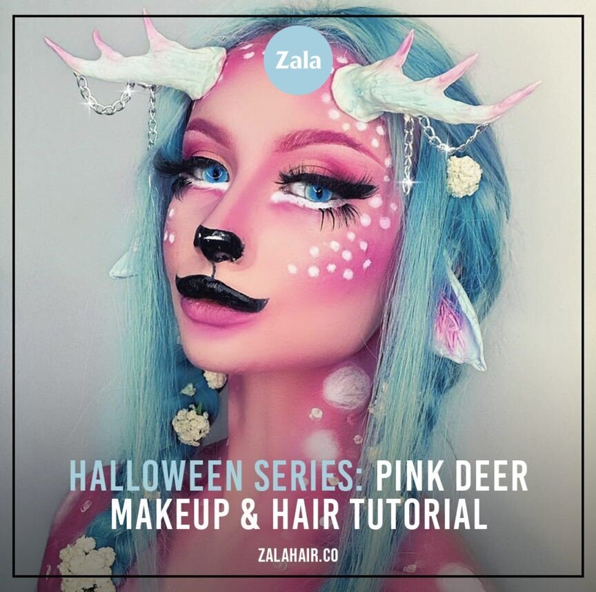 Halloween Hair Series: Pink Deer Hair And Makeup Tutorial - ZALA